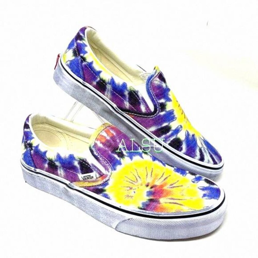 💖MEGA SALE💖VANS Classic Slip On Washed Tie-Dye Canvas VN0A4U3819X Women's